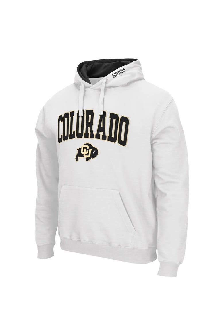 Men's Colosseum White Colorado Buffaloes Arch & Logo 3.0 Pullover Hoodie, Alternate, color, White