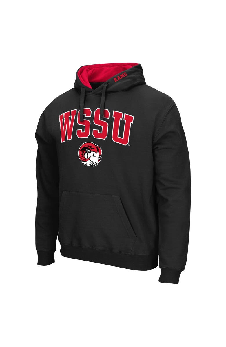 COLOSSEUM Men's Colosseum Black Winston-Salem State Rams Arch & Logo 3.0 Pullover Hoodie, Alternate, color, Black
