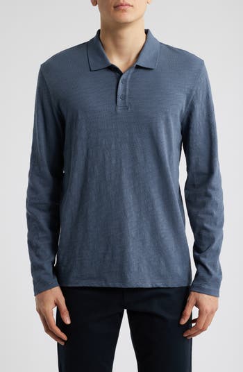 Vince Slub Cotton Long Sleeve Polo | Nordstrom