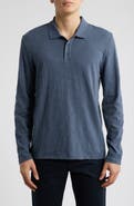 Vince Slub Cotton Long Sleeve Polo