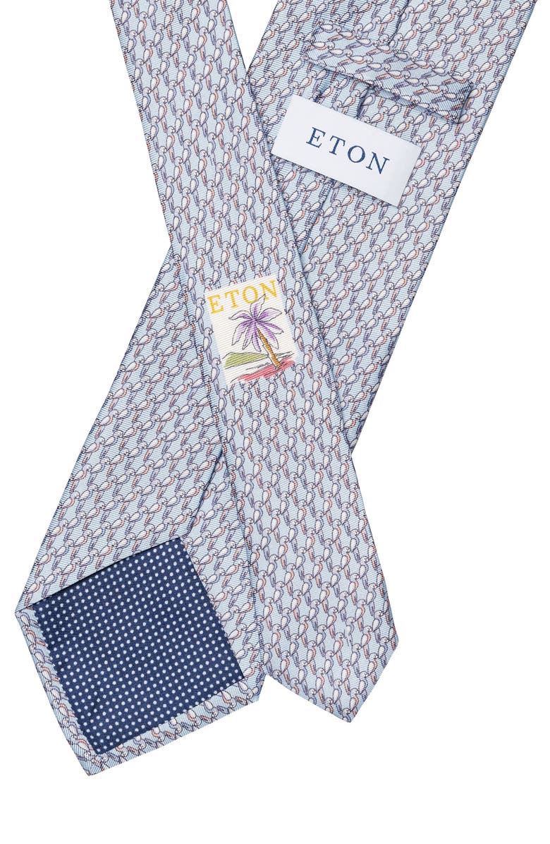 Eton Parrot Print Silk Tie, Alternate, color,