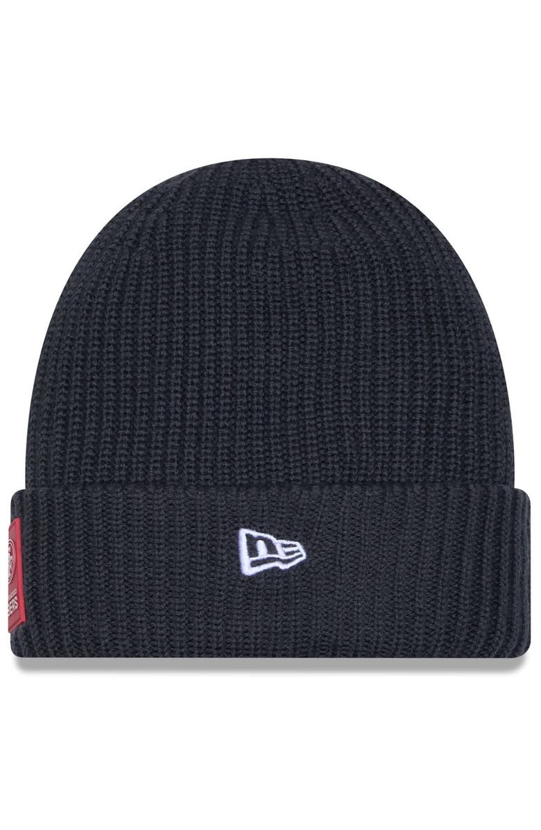 New Era Men's New Era Charcoal San Francisco 49ers 2025 Sideline Cold Weather Cuffed Knit Hat, Alternate, color, Charcoal
