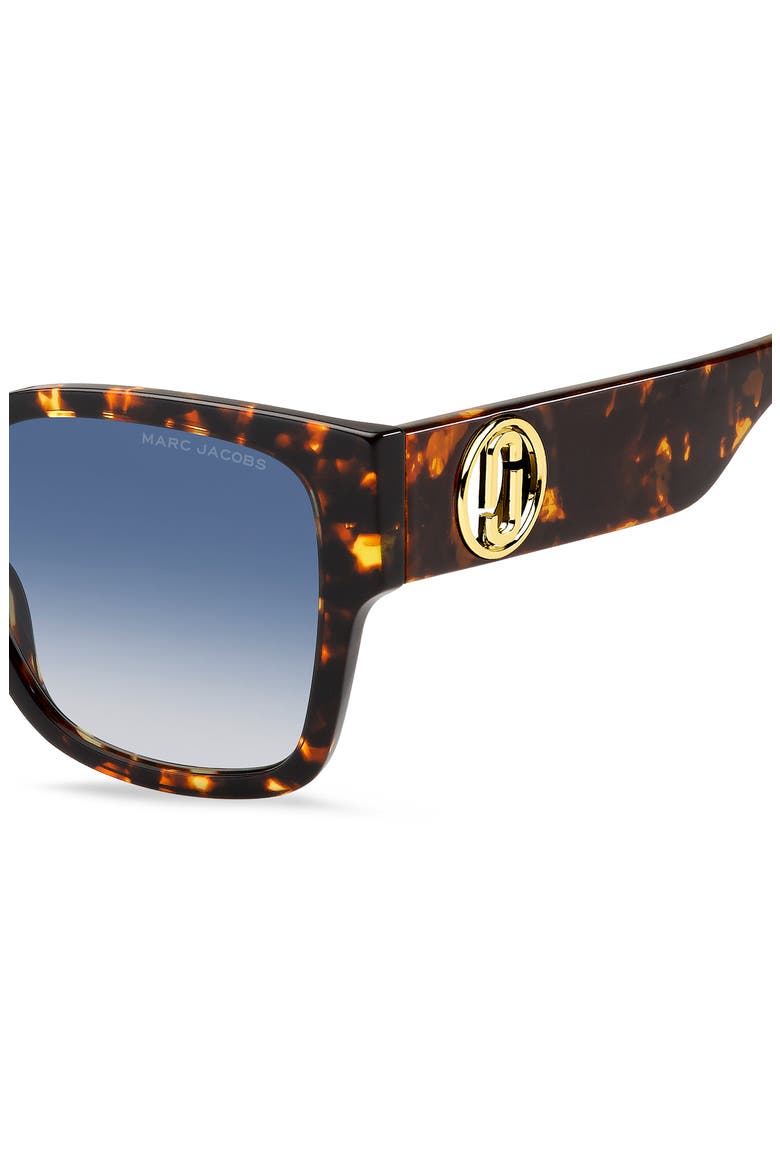 54mm Square Sunglasses, Alternate, color, HAVANA/ BLUE SHADED