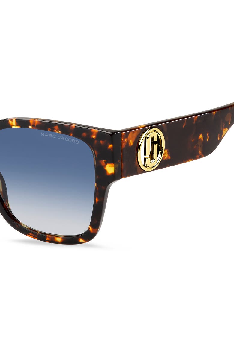 Marc Jacobs 54mm Square Sunglasses, Alternate, color, Havana/ Blue Shaded