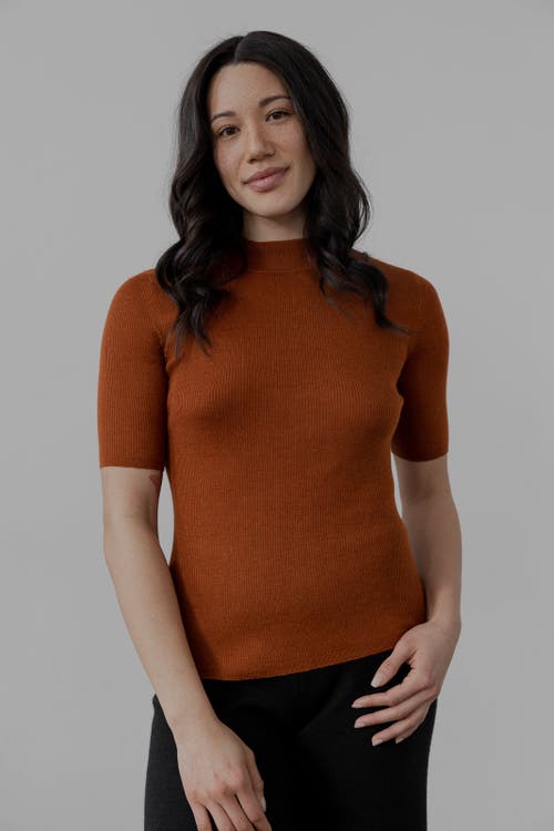 Sskein Mock Neck In Rust