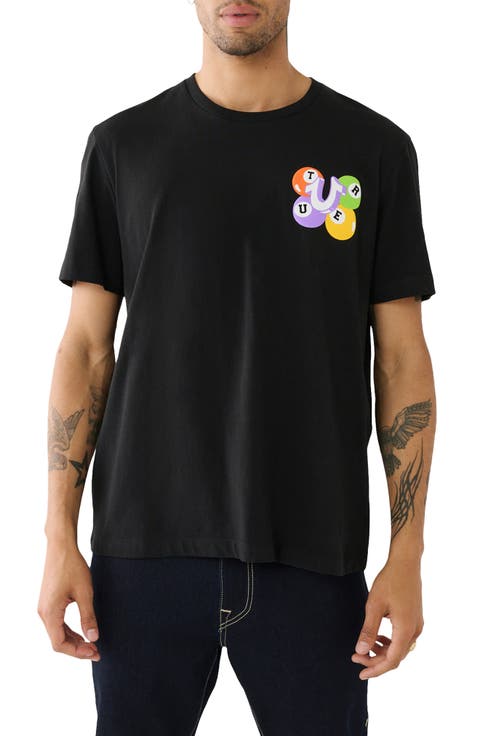 Billiard Buddha Relaxed Fit Puff Print Graphic T-Shirt