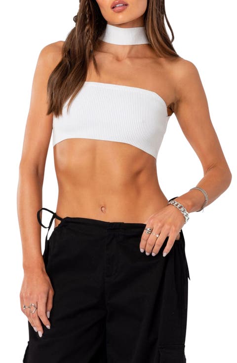 Westy Choker Rib Bandeau Crop Top