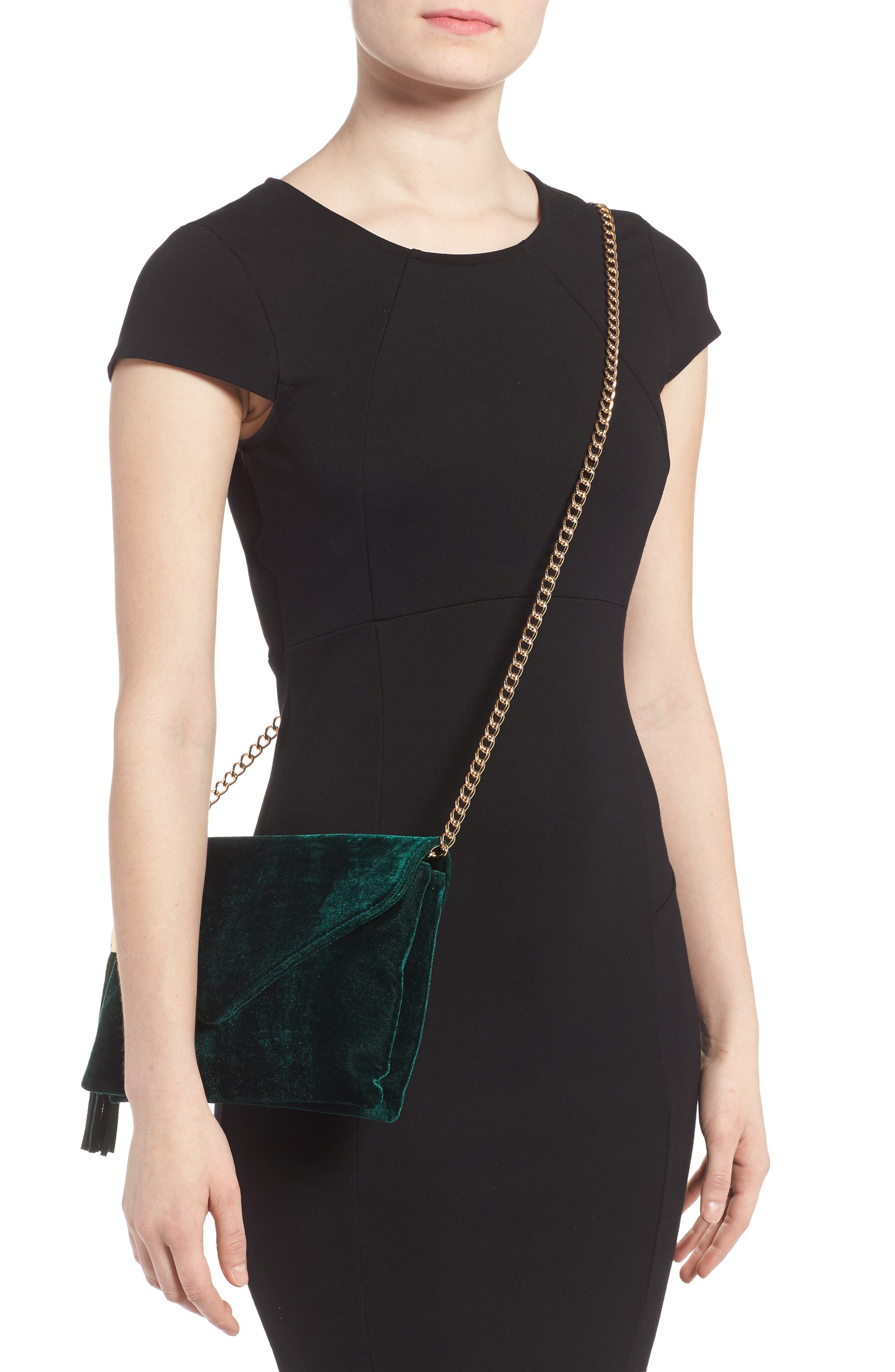 BP. Tassel Velvet Crossbody Bag, Alternate, color, 