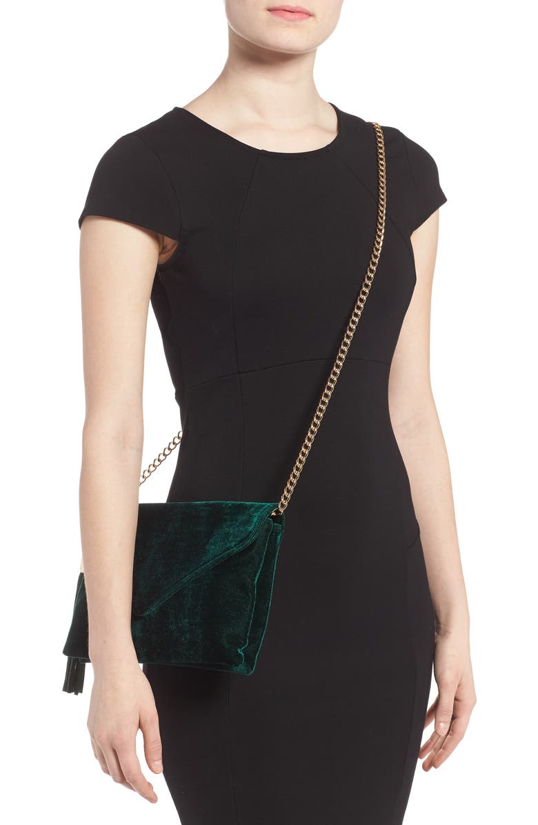 BP. Tassel Velvet Crossbody Bag, Alternate, color,