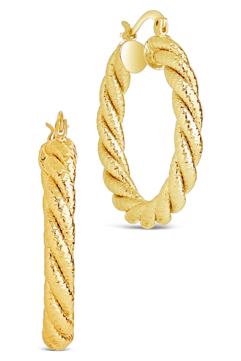 Cerys Twist Hoop Earrings, Main, color, GOLD