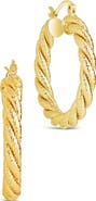 Sterling Forever Cerys Twist Hoop Earrings