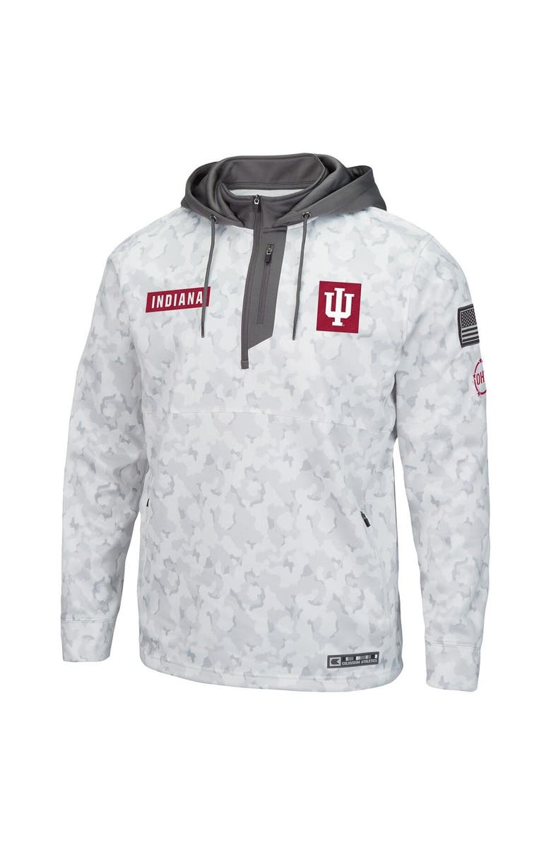 COLOSSEUM Men's Colosseum Arctic Camo Indiana Hoosiers OHT Military Appreciation Quarter-Zip Hoodie, Alternate, color, Arctic Camo