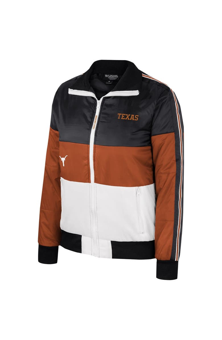 THE WILD COLLECTIVE Women's The Wild Collective Texas Orange Texas Longhorns Color-Block Puffer Full-Zip Jacket, Alternate, color, Burnt Orange
