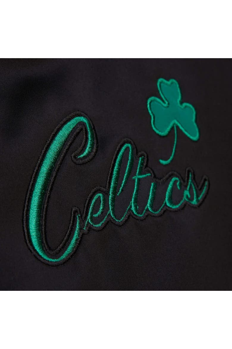 Men's Black Boston Celtics Hardwood Classics Blackout Collection Satin Full-Zip Jacket, Alternate, color, Black