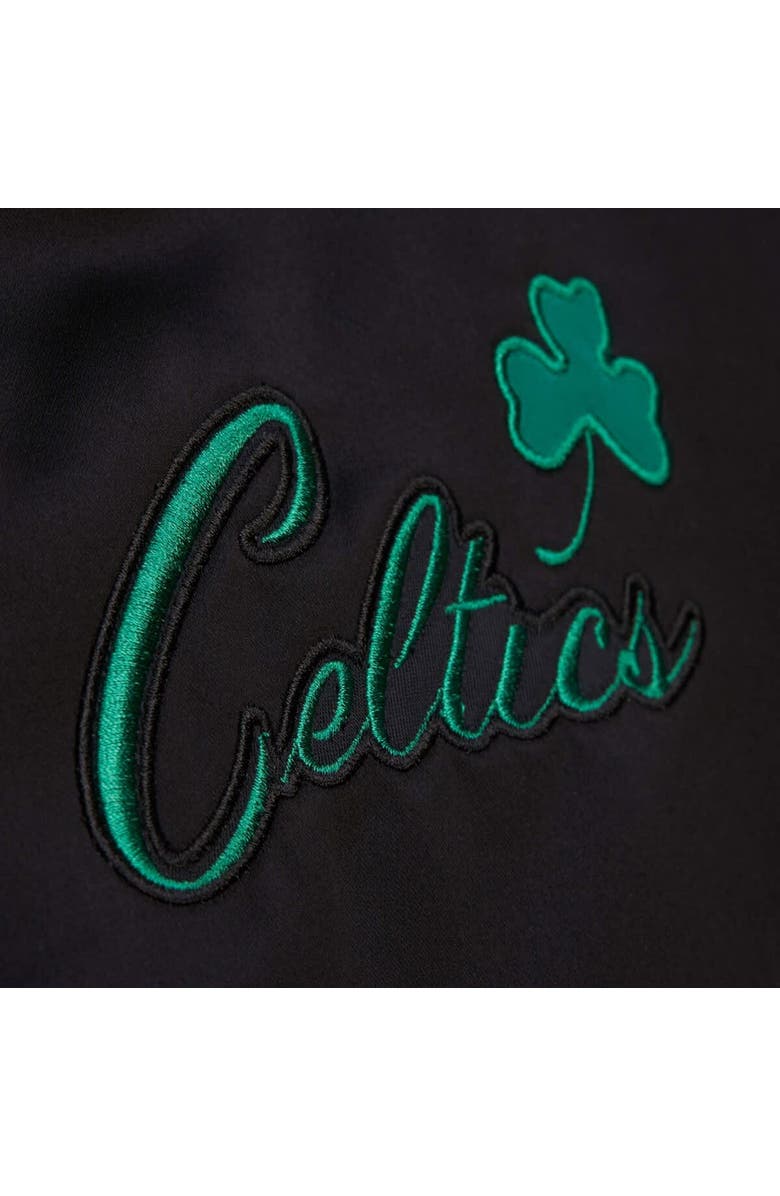 Mitchell & Ness Men's Black Boston Celtics Hardwood Classics Blackout Collection Satin Full-Zip Jacket, Alternate, color, Black