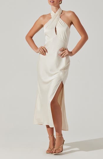 Astr The Label Marissa Halter Cocktail Dress In White