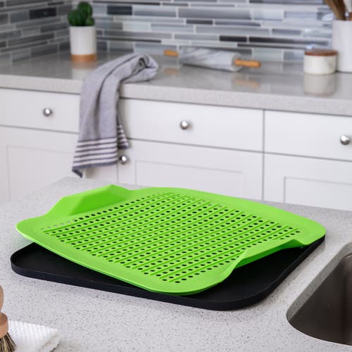 Better Houseware 2-piece Silicone Drying Mat, Green In Green