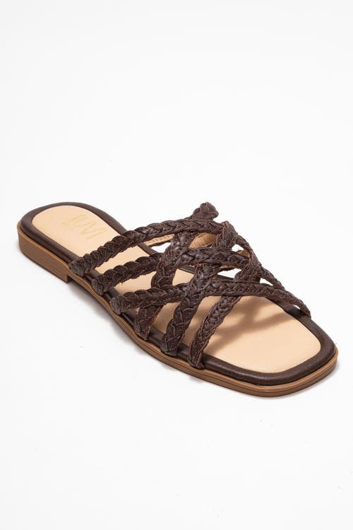 Forever & Always Shoes Alisha Leather Slide Sandal In Multi