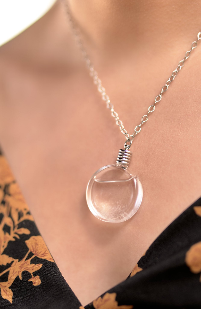 Heebie Jeebies Storm Glass Necklace, Alternate, color, Clear