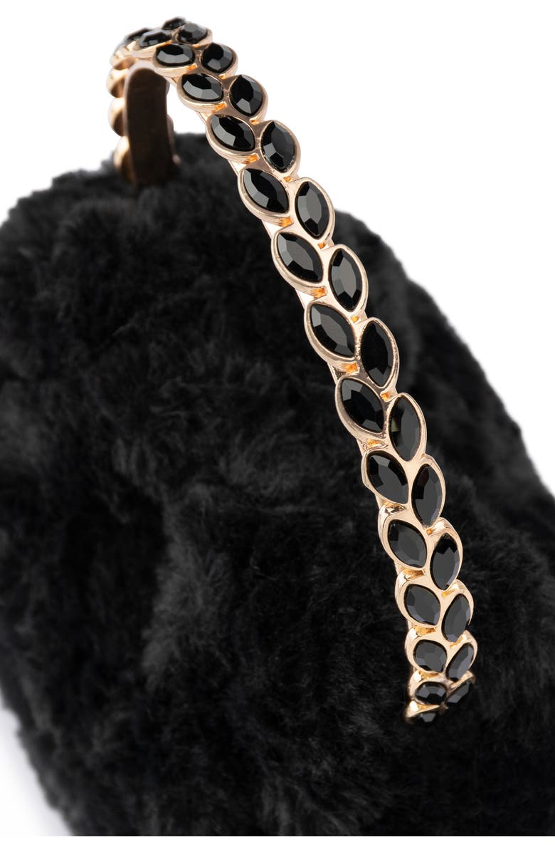 Olga Berg Phillipa Faux Fur Top Handle Bag, Alternate, color, Black