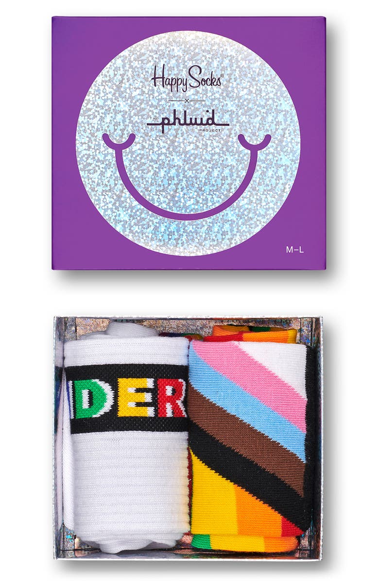 Happy Socks x Phluid Project Feet Have No Gender 2-Pack Socks, Alternate, color,