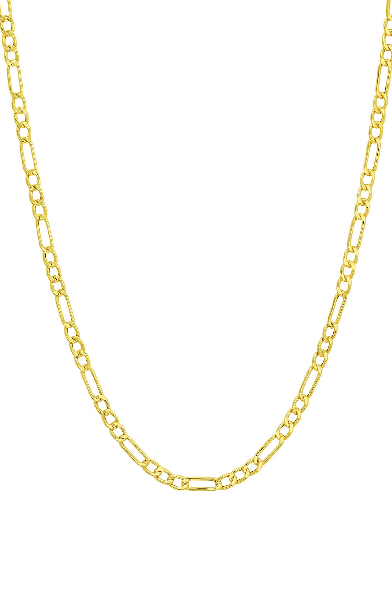 CANDELA JEWELRY 10K Yellow Gold Figaro Chain Necklace