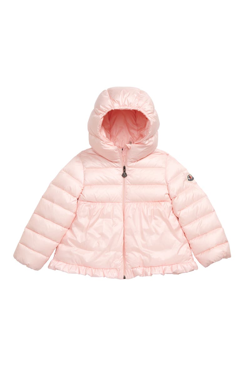 Odile Hooded Water Resistant Down Jacket, Main, color, LIGHT PINK
