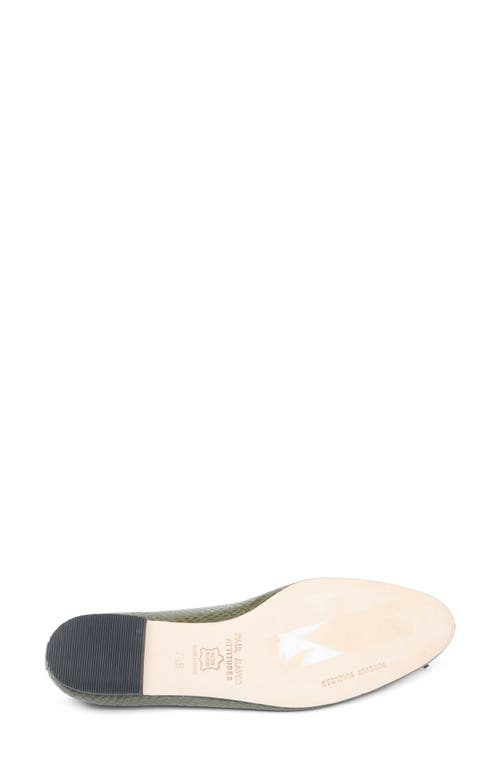Paul Mayer Luxe Textured Ballet Flat In Green