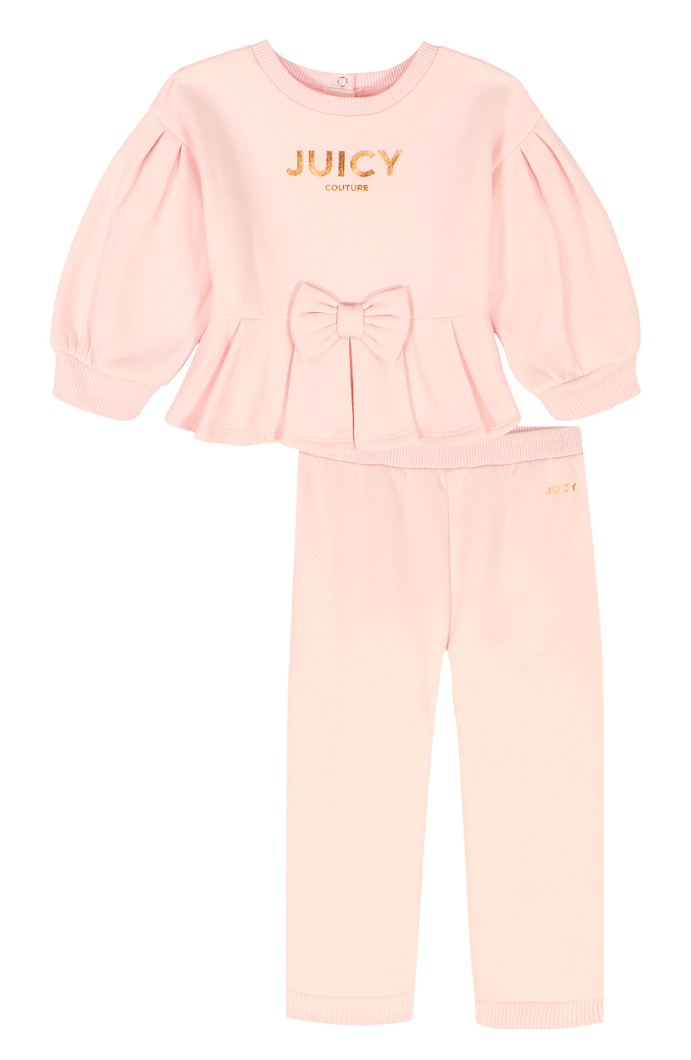 Juicy Couture Kids' Velour Ruffle Hem Top & Pants Set