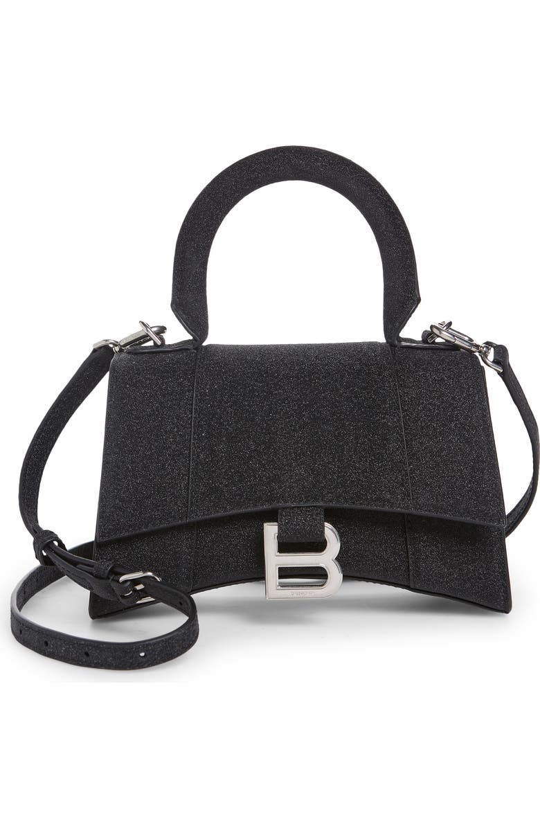 Balenciaga Extra Small Hourglass Sparkle Top Handle Bag, Main, color,