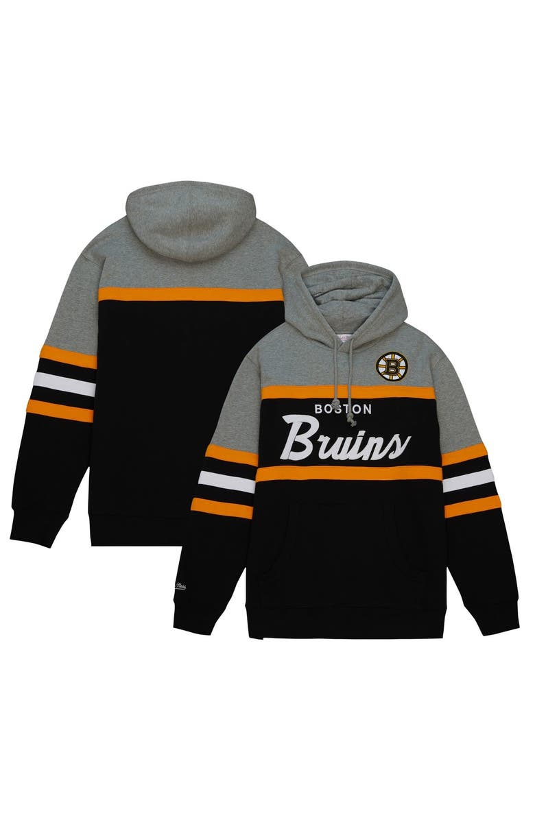 Mitchell & Ness Men's Mitchell & Ness Black/Gray Boston Bruins Head Coach Pullover Hoodie, Alternate, color, Black