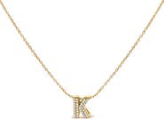 Haus of Brilliance 10K Gold Diamond Accent "A-Z" Initial Bubble Pendant Necklace