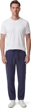 Lords of Harlech Solid Linen Drawstring Pant