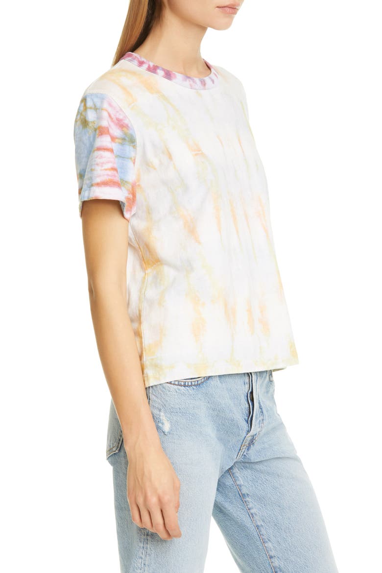 Reconstructed Tie Dye Crop T-Shirt, Alternate, color, PINK MULTI