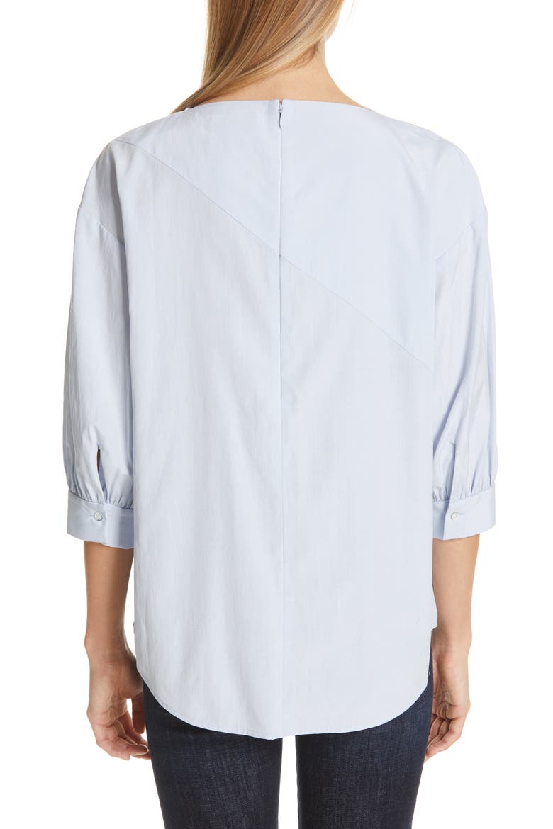 Tie Neck Blouse, Alternate, color, BLUE ICELANDIC