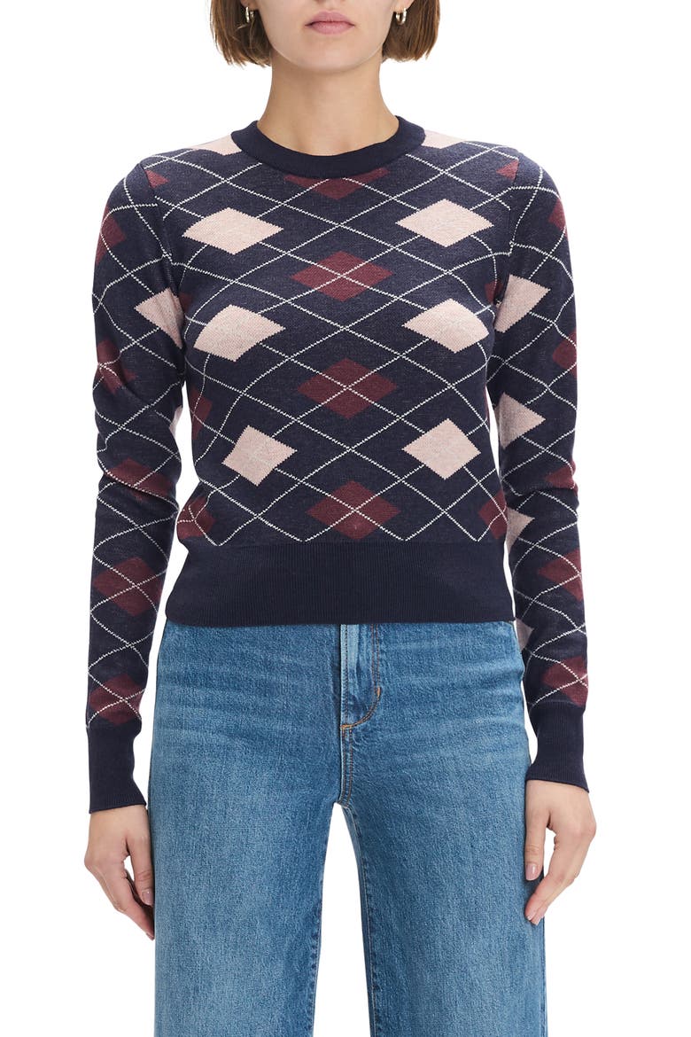 The Henry Argyle Crewneck Sweater, Main, color, NAVY ARGYLE