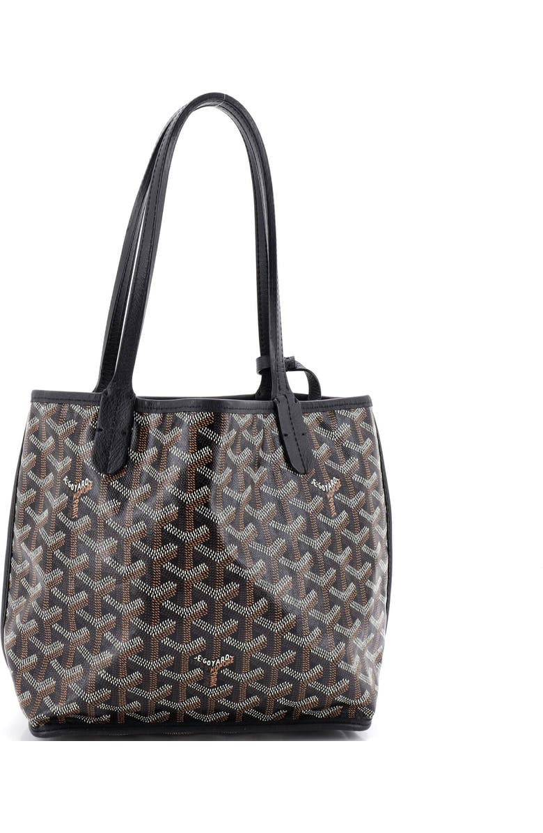 Pre-Owned Goyard Anjou Reversible Tote Coated Canvas Mini, Main, color, Black