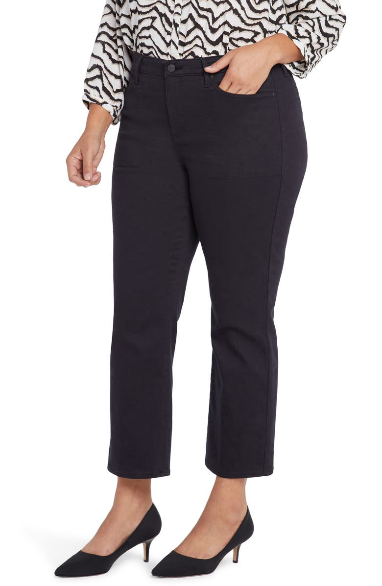 NYDJ Piper Relaxed Crop Straight Leg Jeans, Main, color, Black