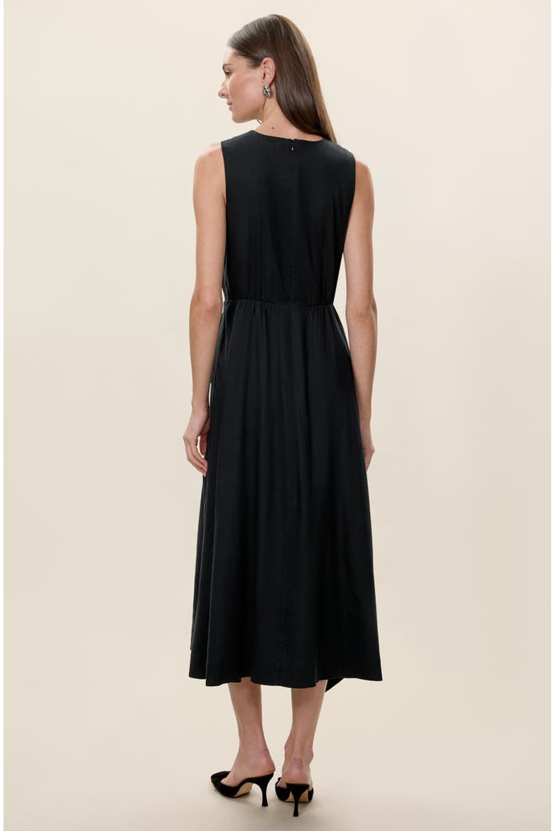 Stretch Linen Dress, Alternate, color, Black