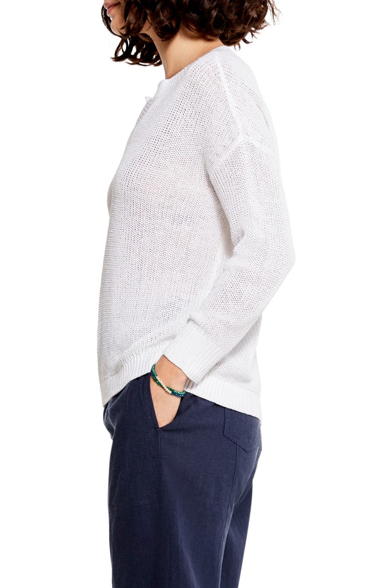 Summer Split Neck Sweater, Alternate, color, PAPER WHITE