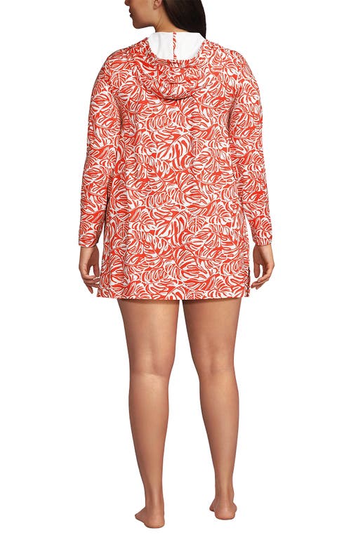 Lands' End Plus Size Sunshade Upf 50 Hooded Mini Swim Swim Cover-up Dress In Multi