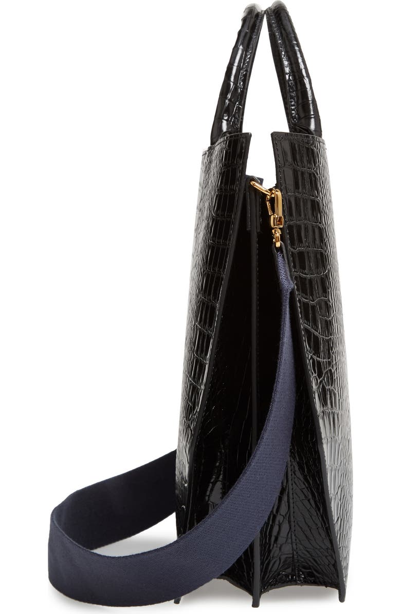 TRADEMARK Collapsing Croc Embossed Calfskin Leather Tote, Alternate, color,