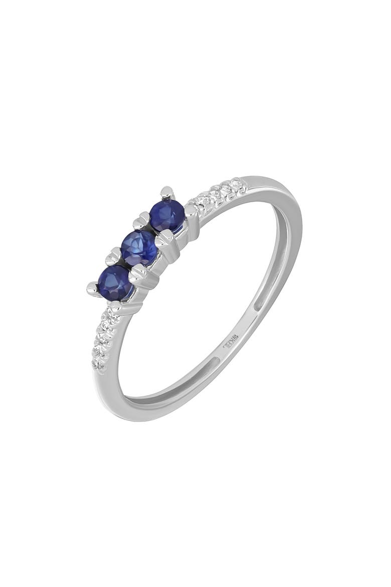 El Mar 18K Gold Gemstone & Diamond Stackable Ring, Main, color, 18K WHITE GOLD SAPPHIRE