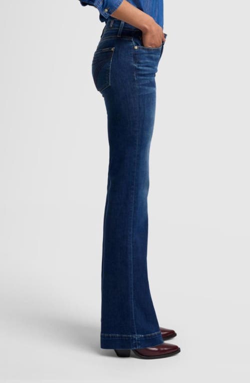 7 For All Mankind Dojo Tailorless Mid Rise Flare Jeans In Red