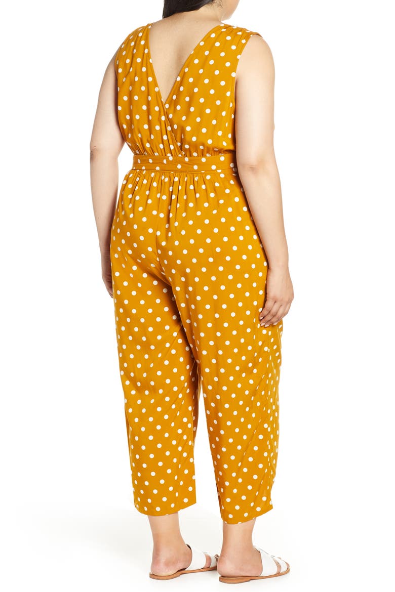 Polka Dot Jumpsuit, Alternate, color, BROWN BUCKTHORN POLKA DOT