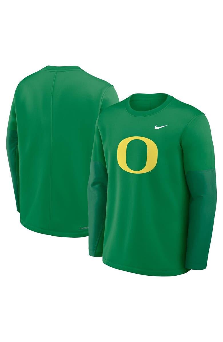 Nike Men's Nike Green Oregon Ducks 2025 Sideline Coach Performance Long Sleeve T-Shirt, Alternate, color, Green