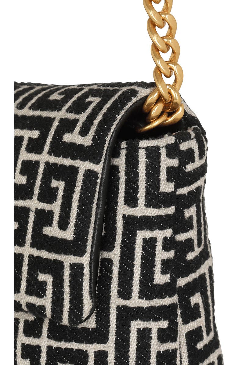 Balmain Mini 1945 Soft Monogram Jacquard Crossbody Bag, Alternate, color,