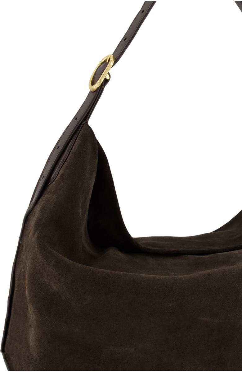 Vince Medium Vivian Suede Hobo Bag, Alternate, color, Cacao
