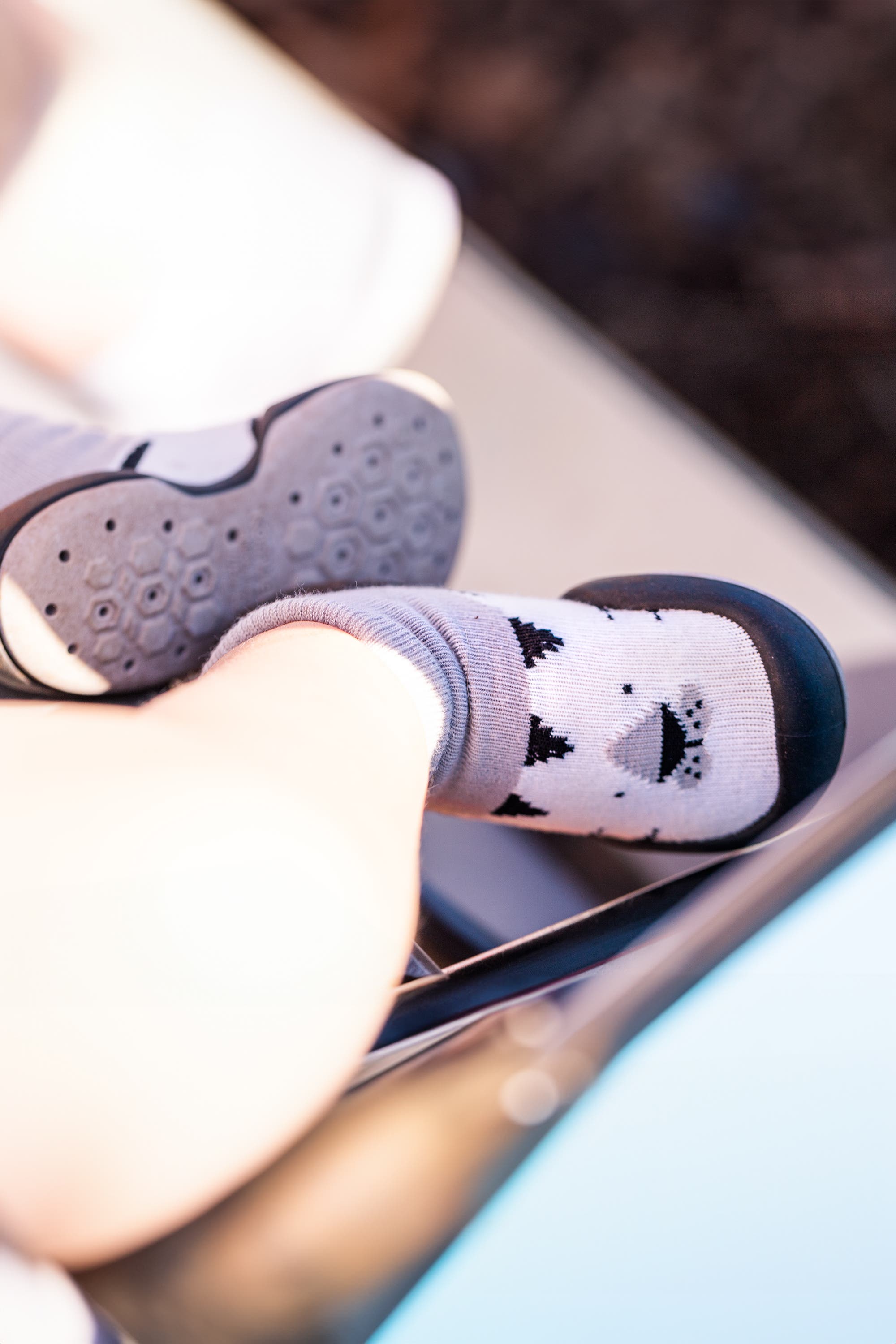 Komuello Toddler Boy Sock Shoes - White Tiger, Alternate, color, Black And White