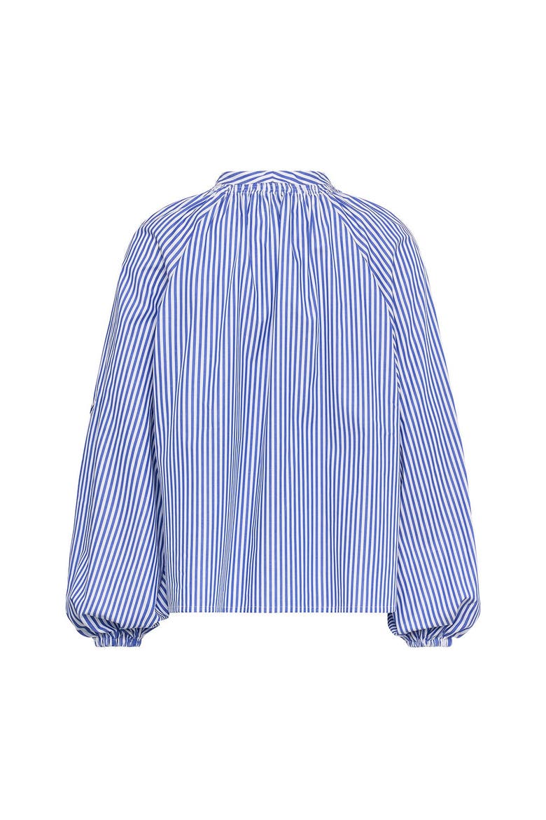Striped Blouse With Patches, Main, color, Blue White